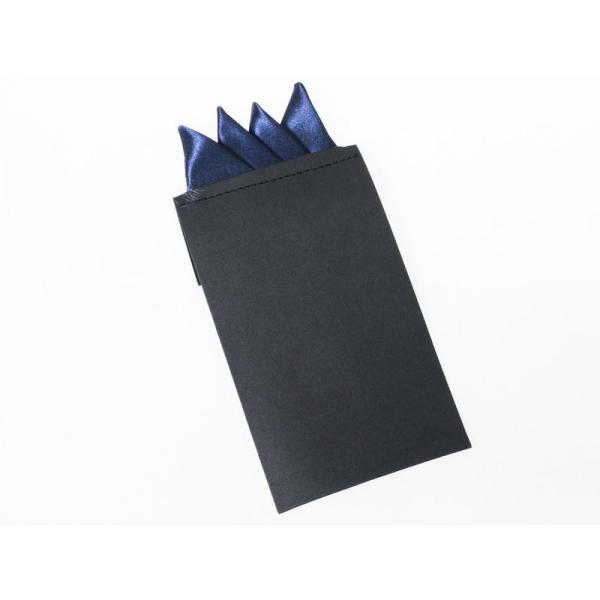 メンズ 正装 ビジネス スーツ タキシード ポケットチーフ ハンカチ 三角×4 一体型#ネイビーブル...