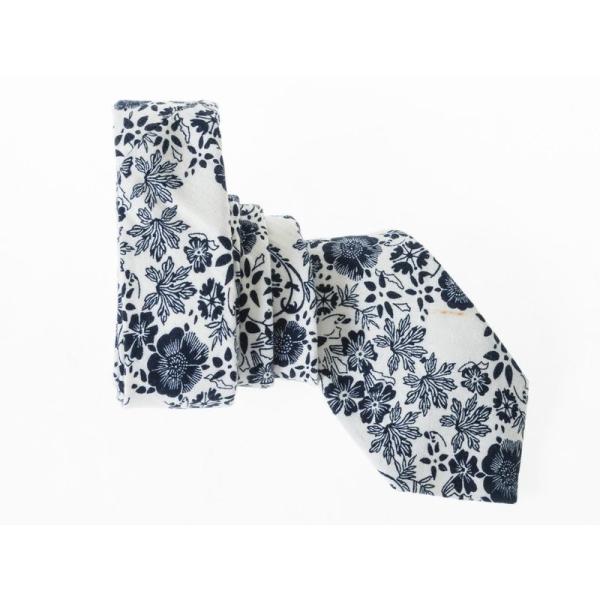 カジュアル ビジネス 正装 ファッション小物 スーツなど 細身ネクタイ 幅6CM#ブルーフラワーA