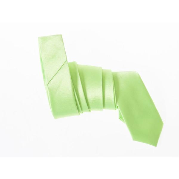 男女兼用 カジュアル ビジネス 正装 ファッション小物 スーツなど 細身ネクタイ 無地#グリーン