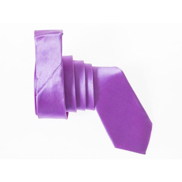 男女兼用 カジュアル ビジネス 正装 ファッション小物 スーツなど 細身ネクタイ 無地#ディープパー...