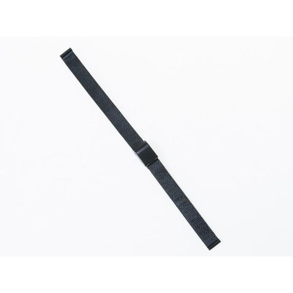 汎用 ステンレス製 メッシュ 腕時計 ベルト ブレスレット バンド 交換用 10MM#ブラック