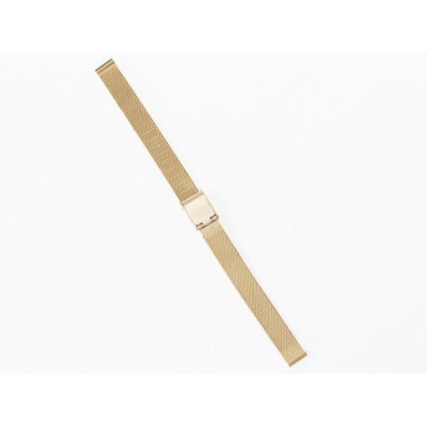 汎用 ステンレス製 メッシュ 腕時計 ベルト ブレスレット バンド 交換用 12MM#ゴールド