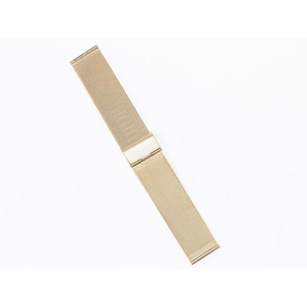汎用 ステンレス製 メッシュ 腕時計 ベルト ブレスレット バンド 交換用 22MM#ゴールド