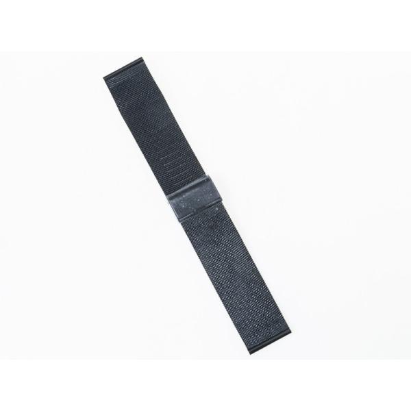 汎用 ステンレス製 メッシュ 腕時計 ベルト ブレスレット バンド 交換用 24MM#ブラック