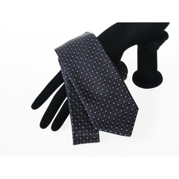 ファッション小物 シンプル カジュアル ビジネス 正装 スーツなど 水玉 ドット ネクタイ#ダークブ...