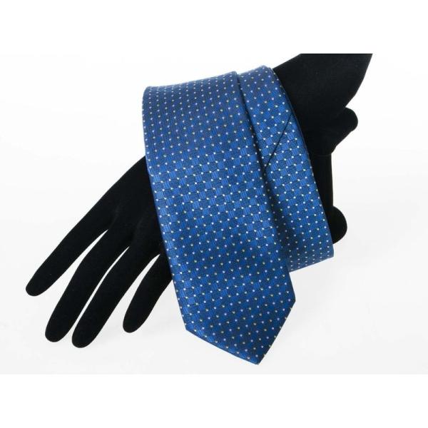 ファッション小物 シンプル カジュアル ビジネス 正装 スーツなど 水玉 ドット ネクタイ#ブルー