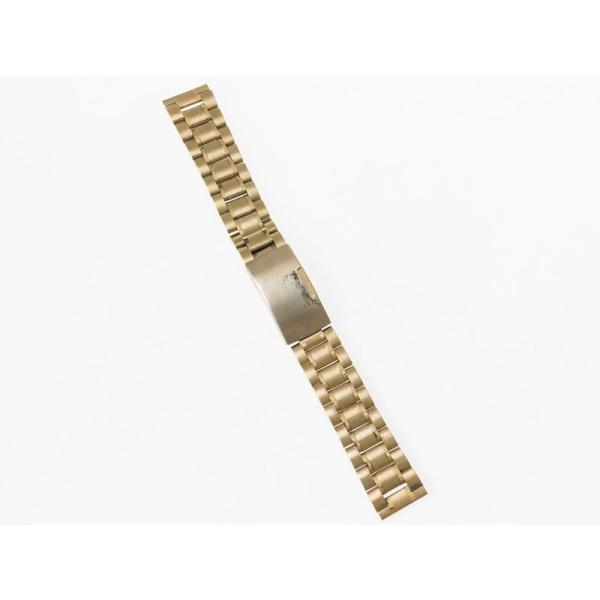 汎用 ステンレス製 腕時計 ベルト ブレスレット バンド Dバックル 交換用 19MM#ゴールド