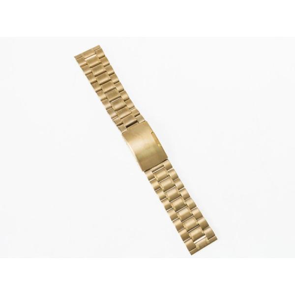 汎用 ステンレス製 腕時計 ベルト ブレスレット バンド Dバックル 交換用 22MM#ゴールド