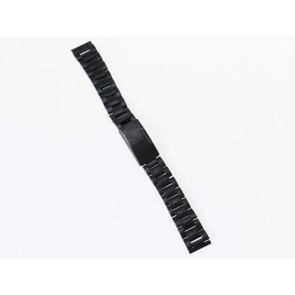 汎用 ステンレス製 腕時計 ベルト ブレスレット バンド Dバックル 交換用 16MM#ブラック