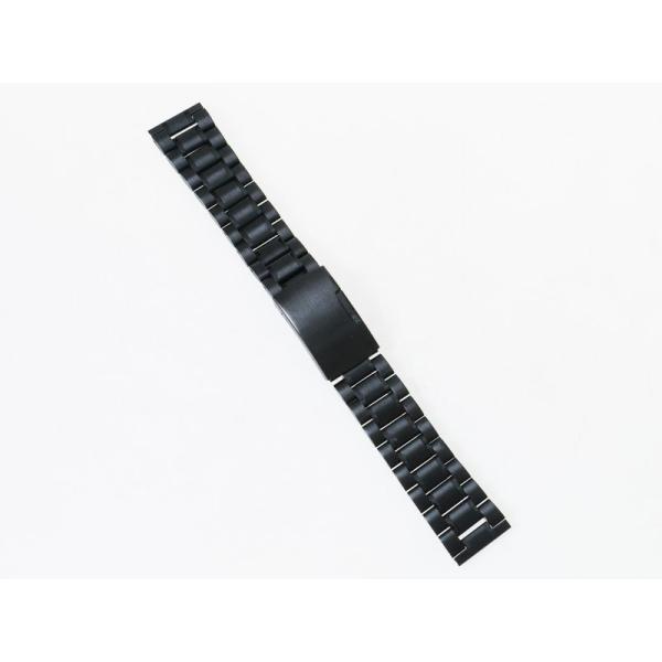 汎用 ステンレス製 腕時計 ベルト ブレスレット バンド Dバックル 交換用 18MM#ブラック