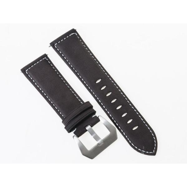 ファッション シンプル 腕時計 交換用 ヴィンテージ感 マットPUレザー ベルト バンド#24MM ...