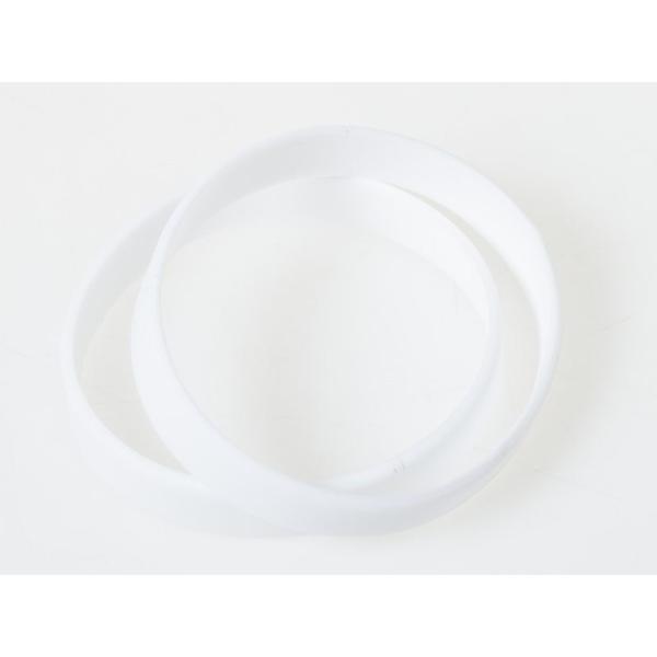 アウトドア スポーツ アクセサリー 無地 男女兼用 シリコンブレスレット 2個セット#ホワイト