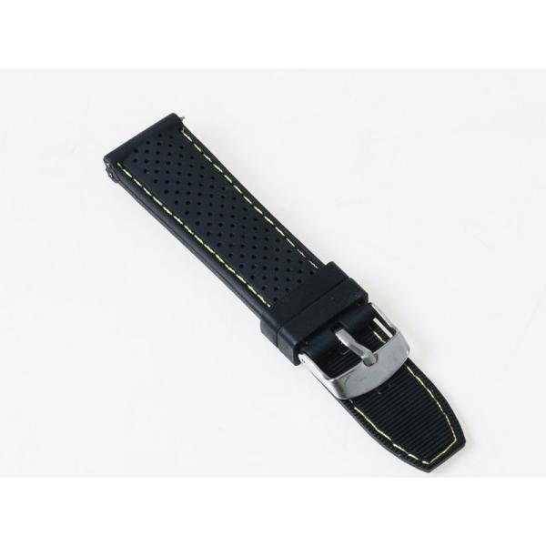 アウトドア スポーツ ファッション 腕時計 交換用 シリコン製 ブラック バンド ベルト 22MM#...