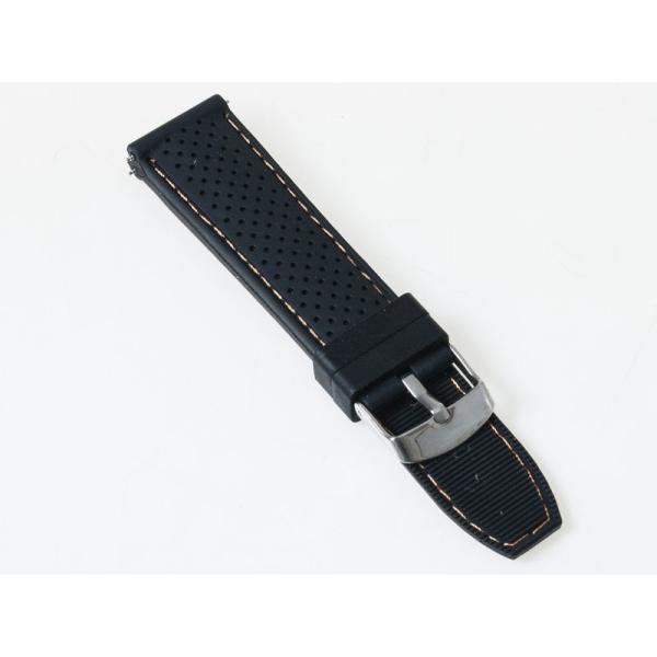 アウトドア スポーツ ファッション 腕時計 交換用 シリコン製 ブラック バンド ベルト 22MM#...