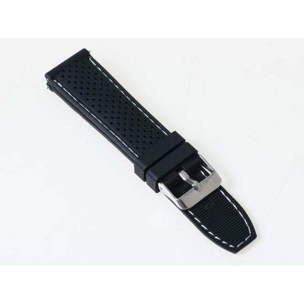 アウトドア スポーツ ファッション 腕時計 交換用 シリコン製 ブラック バンド ベルト 22MM#...