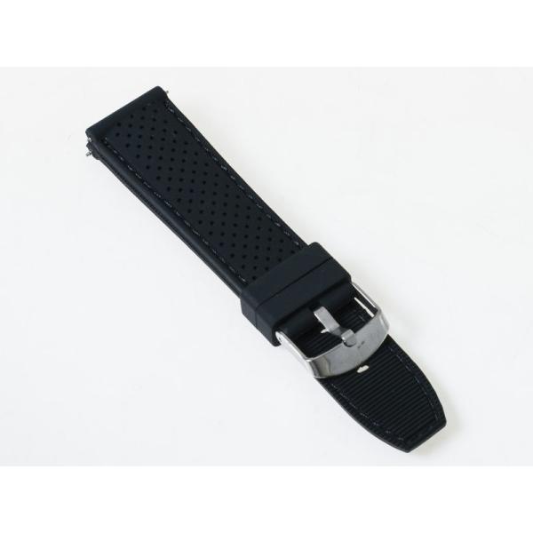 アウトドア スポーツ ファッション 腕時計 交換用 シリコン製 ブラック バンド ベルト 22MM#...