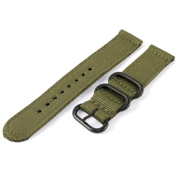 腕時計 交換用 取り換え ナイロン製 パーツ 厚み バンド ベルト ブラックバックル#幅20MM オ...