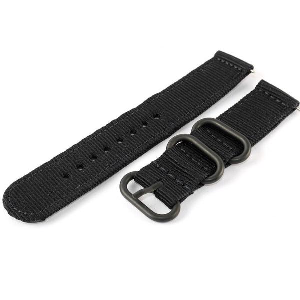 腕時計 交換用 取り換え ナイロン製 パーツ 厚み バンド ベルト ブラックバックル#幅20MM ブ...