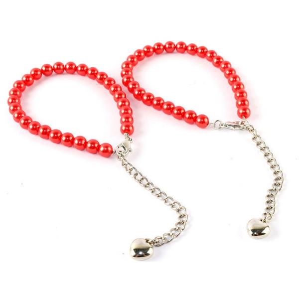 パールアクセサリー 真珠 長さ調節可能 ハイヒール用 シュールバンド シューズバンド#レッドパールX...