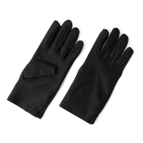 無地 日焼け止め UVカット ショート 手袋#ブラック