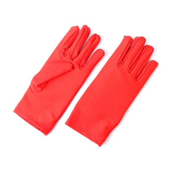 無地 日焼け止め UVカット ショート 手袋#レッド