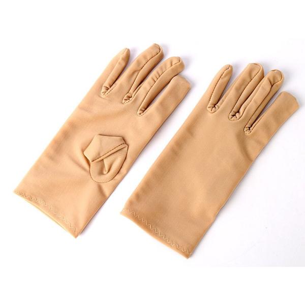 無地 日焼け止め UVカット ショート 手袋#カーキ