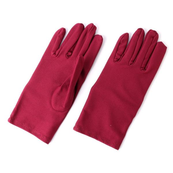 無地 日焼け止め UVカット ショート 手袋#ワインレッド