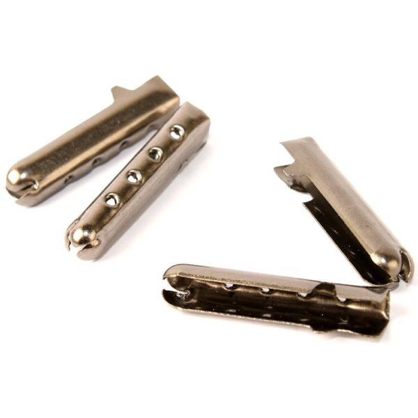 ファッション 靴紐 シューレース 先端 金具 靴ひもアクセサリー 4個入#ブラック