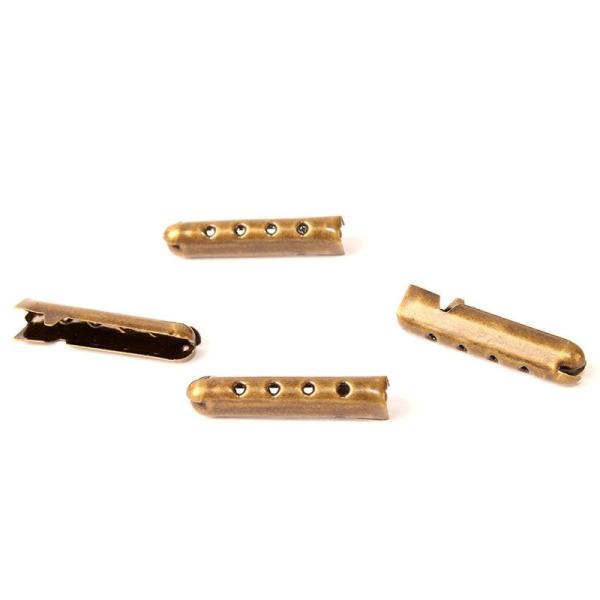 ファッション 靴紐 シューレース 先端 金具 靴ひもアクセサリー 4個入#ブロンズ