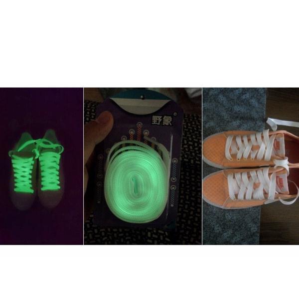 スポーツに最適 スニーカーなど 夜光タイプ カジュアル シューレース 平紐 靴紐 靴ひも#140CM...