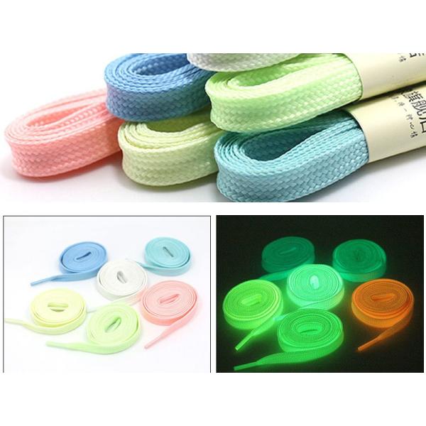 スポーツに最適 スニーカーなど 夜光タイプ カジュアル シューレース 平紐 靴紐 靴ひも#120CM...