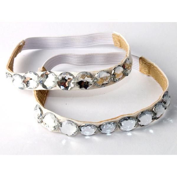 ハイヒールなどに 浮き足防止 ラインストーン 靴バンド シューズバンド ミュールバンド#白地×クリア