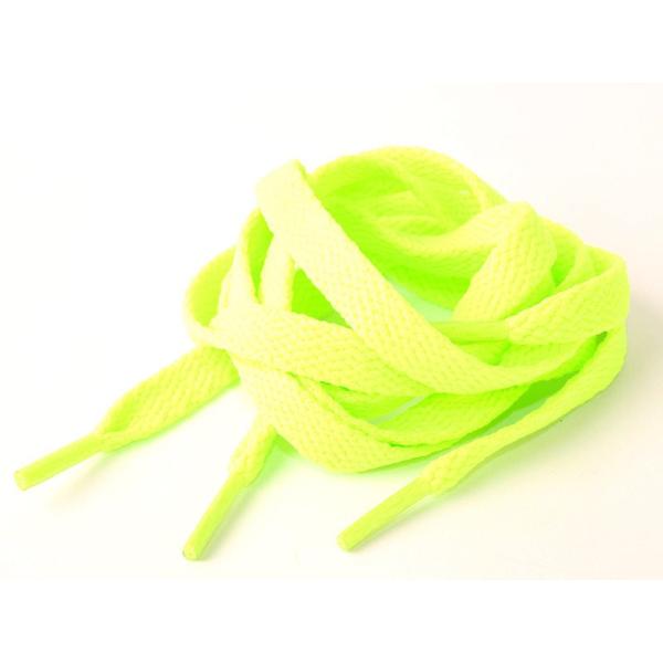 スニーカー スポーツシューズ系 平紐タイプ 靴紐 シューレース 靴ひも 70CM#ホットグリーン