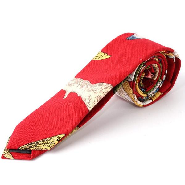 メンズ ファッション普段着 カジュアルなど 細身ネクタイ コットン#模様036