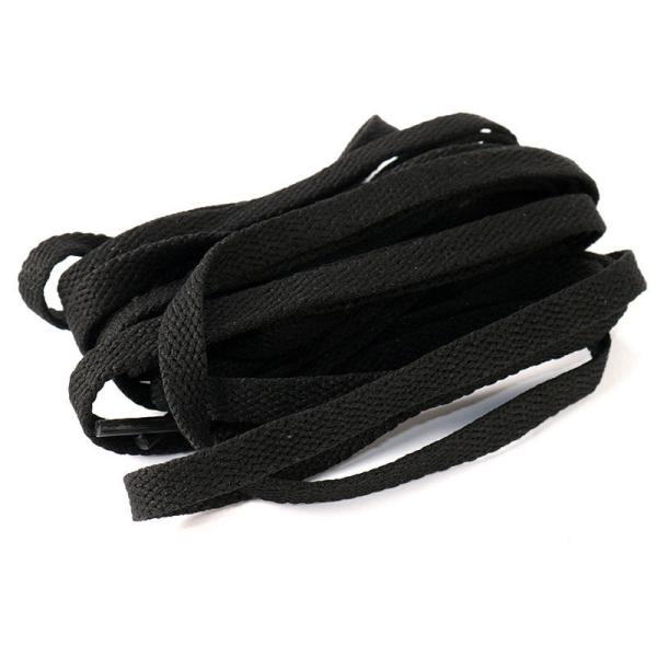 スニーカー スポーツシューズ系 平紐タイプ 靴紐 シューレース 靴ひも 180CM#ブラック