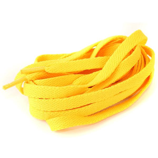 スニーカー スポーツシューズ系 平紐タイプ 靴紐 シューレース 靴ひも 180CM#イエロー