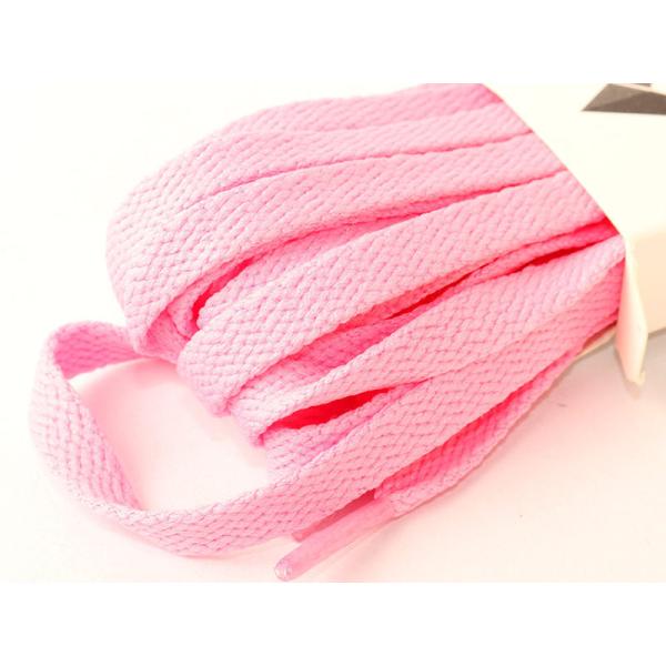 スニーカー スポーツシューズ系 平紐タイプ 靴紐 シューレース 靴ひも 180CM#ピンク