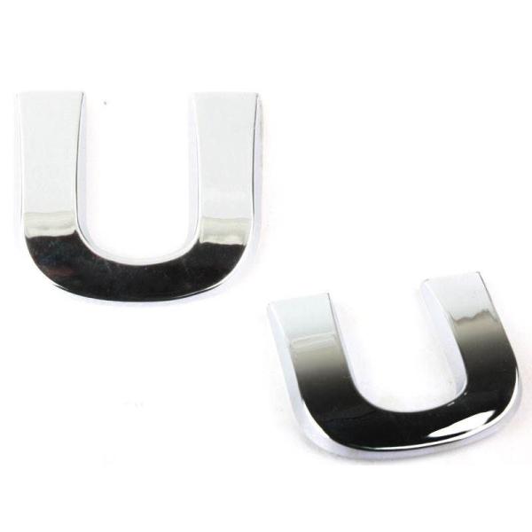 キラキラ 光る 3D立体 めっき 英字 アルファベットエンブレム ステッカー カー バイク シルバー...