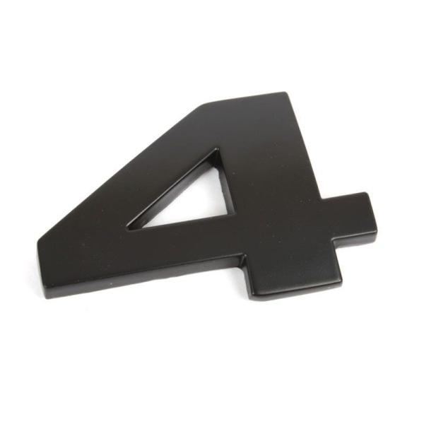 4 数字 アルファベットエンブレム ステッカー マットブラック