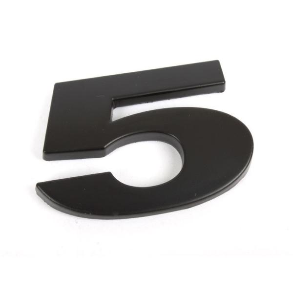 5 数字 アルファベットエンブレム ステッカー マットブラック