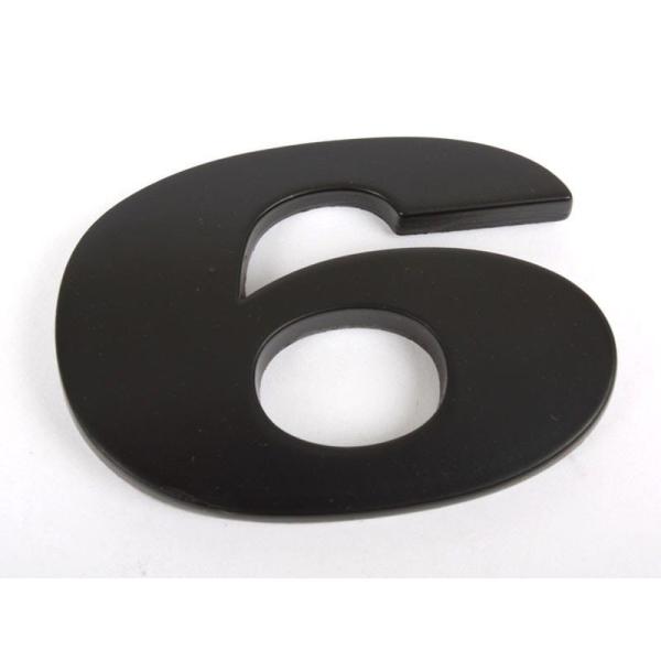 6 数字 アルファベットエンブレム ステッカー マットブラック