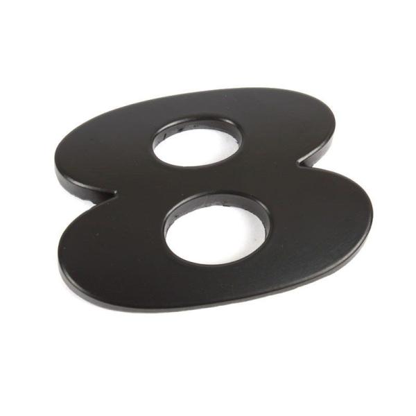 8 数字 アルファベットエンブレム ステッカー マットブラック