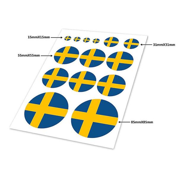 自動車 飾り 装飾 シール ステッカー 国旗模様 円形#スウェーデン国旗