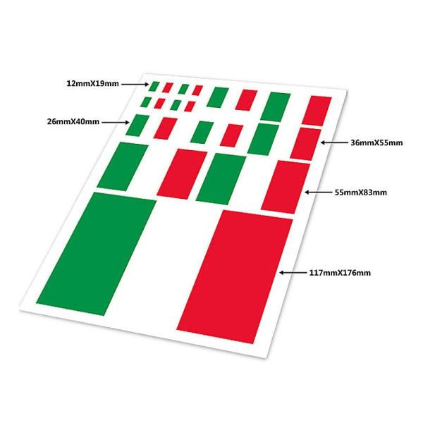 自動車 飾り 装飾 シール ステッカー 国旗模様 四角形#イタリア国旗