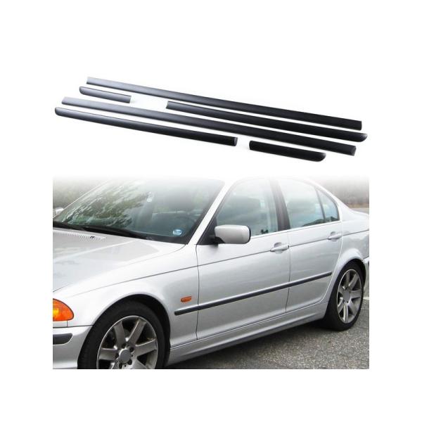 BMW用 E46 GH-AY20 セダン ツーリングサイドモールセット マットブラック 3シリーズ ...