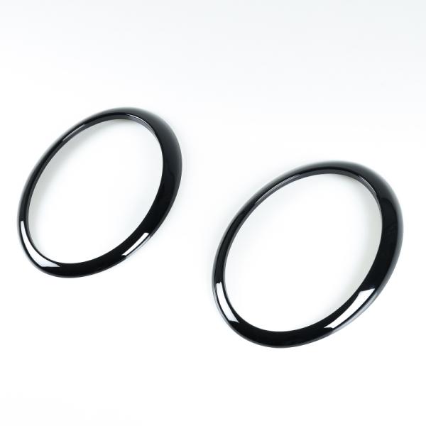 ミニクーパー用 R50 R52 R53用 2001-2006 光沢グロスブラック ヘッドランプリム ...