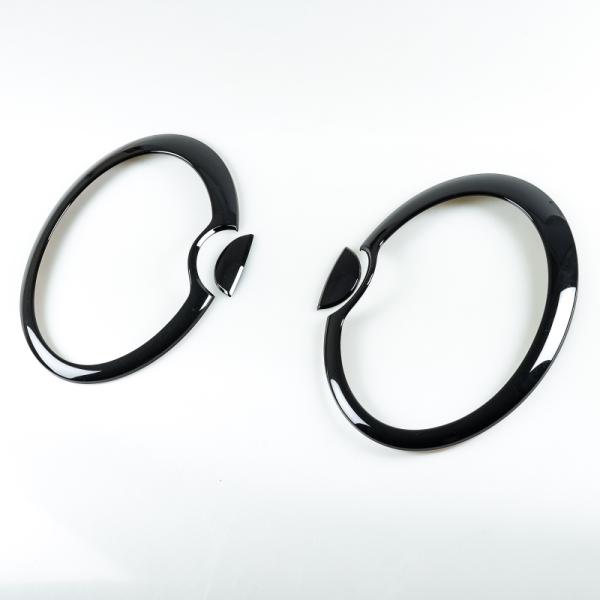 ミニクーパー用 R50 R52 R53用 2001-2006 光沢グロスブラック ヘッドランプリム ...