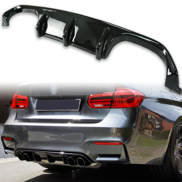 純正色塗装 BMW用 F80 M3 F82 M4用 リア ディフューザー 左右両側4本出しマフラー用...