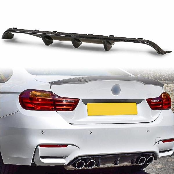 BMW用 F80 M3 F82 M4用 カーボン リア ディフューザー 左右両側4本出しマフラー用 ...