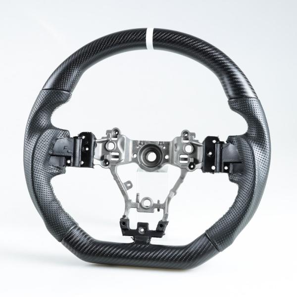 スバル用 レヴォーグ WRX STI用 D型 ステアリング ホイール ハンドル マットブラックカーボ...